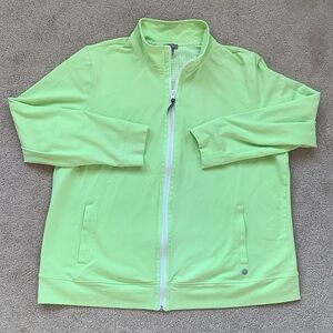 Talbots Light Green Stretch Zip-Up Sweatshirt Jacket, 2X